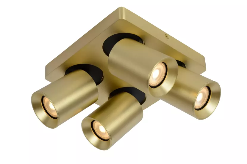 Spot kwadratowy złoty Nigel 4xGU10x5W wym:11,3x20x20cm IP20 Lucide 908819