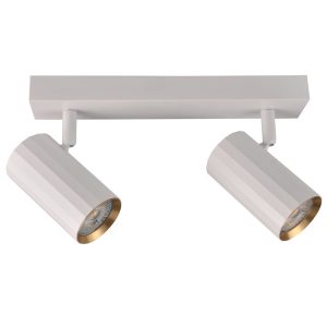 Spot listwa biało-złoty NICEA 2xGU10x10W wym:10x26x5,5cm IP20 Polux 909056 Spot listwa biało-złoty NICEA 2xGU10x10W wym:10x26x5,5cm IP20 Polux 909056