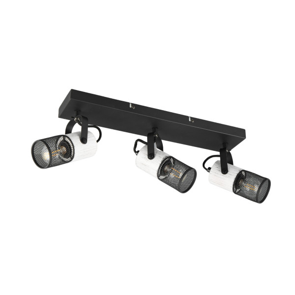 Spot listwa czarno-biały Tosh 3xE14x40W wym:19,5x9x44cm IP20 Trio 909045