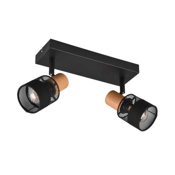 Spot listwa czarno-brązowy Nandini 2xE14x10W wym:17x8,5x38,5cm IP20 Trio 909207