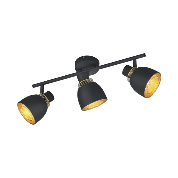 Spot listwa czarno-złoty Punch 3xE14x10W wym:20x10x45,5cm IP20 RL 909003