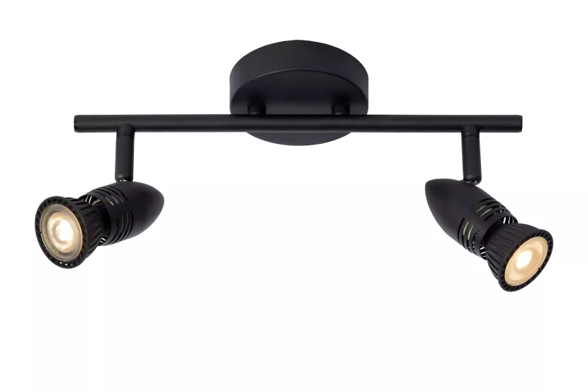 Spot listwa czarny Caro 2xGU10x5W wym:13x32x9cm IP20 Lucide 909681
