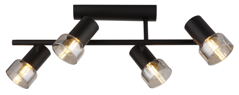 Spot listwa czarny-dymiony HATICE 4xE14x15W wym:20x57,5x8cm IP20 Rabalux 909192