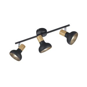 Spot listwa czarny-jasne drewno Latika 3xE14x10W wym:18,5×13,5x47cm IP20 RL 908726