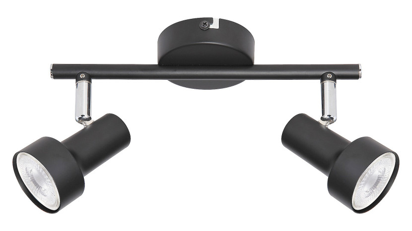 Spot listwa czarny Konrad 2xGU10x10W wym:14x26x8cm IP20 Rabalux 908854