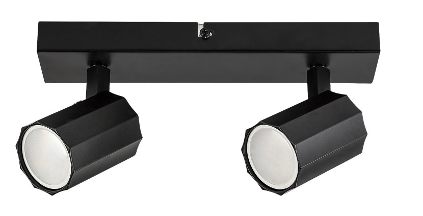 Spot listwa czarny matowy ROGELIO 2xGU10x5W wym:12,5x26x5cm IP20 Rabalux 908678