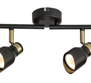 Spot listwa czarny matowy-złoty LILOU 4xGU10x25W IP20 Rabalux 909228