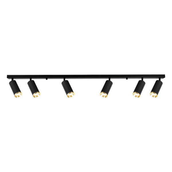 Spot listwa czarny MICA 6xGU10x10W wym:19,5x119,5x6cm IP20 Milagro 909096