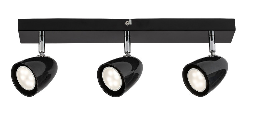Spot listwa czarny PERICO 3xGU10x5W wym:15x43x7cm IP20 Rabalux 909032