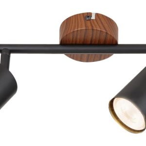 Spot listwa dąb-czarny Edmund 2xGU10x10W wym:13×5,5×5,5cm IP20 Rabalux 909146