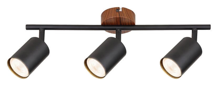 Spot listwa dąb-czarny Edmund 3xGU10x10W wym:13x5,5x5,5cm IP20 Rabalux 908971
