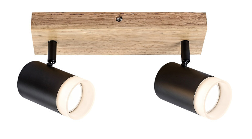 Spot listwa dąb-czarny Toras 2xGU10x10W wym:17,5x6x6cm IP20 Rabalux 909028