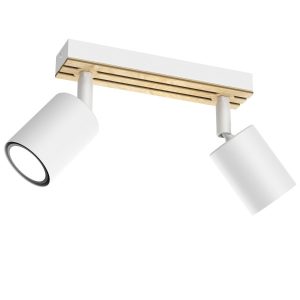 Spot listwa drewno biały Terra 2xGU10x8W wym:15,5x20x5,5cm IP20 Luminex 908877