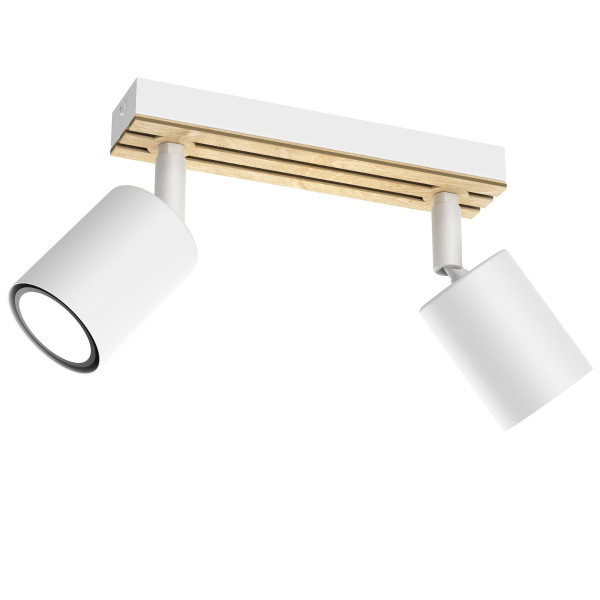 Spot listwa drewno biały Terra 2xGU10x8W wym:15,5x20x5,5cm IP20 Luminex 908877