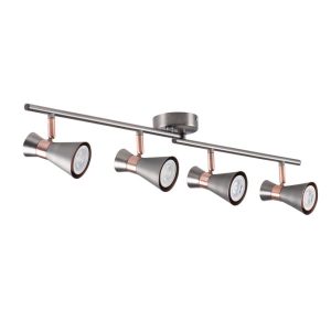 Spot listwa srebrno-miedziany MILENO 4xGU10x35W wym:14x72x11cm IP20 Kanlux 909643 Spot listwa srebrno-miedziany MILENO 4xGU10x35W wym:14x72x11cm IP20 Kanlux 909643