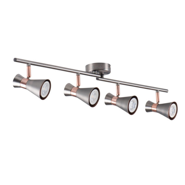 Spot listwa srebrno-miedziany MILENO 4xGU10x35W wym:14x72x11cm IP20 Kanlux 909643