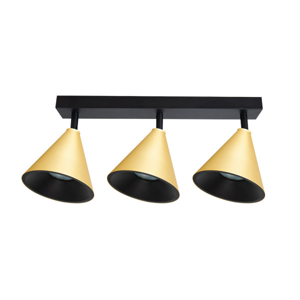 Spot listwa złoto-czarny CONE 3xGU10x10W wym:16,5x43,5x12cm IP20 Milagro 908974