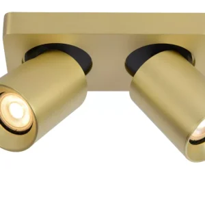 Spot listwa złoty Nigel 2xGU10x5W wym:11,3x10x10cm IP20 Lucide 908762 Spot listwa złoty Nigel 2xGU10x5W wym:11,3x10x10cm IP20 Lucide 908762