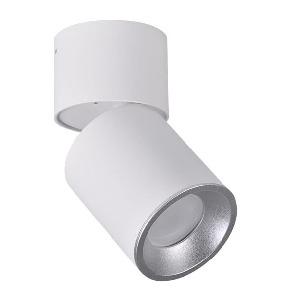 Spot okrągły biało-srebrny ASTRA 1xGU10x10W wym:16,5x8,2x8,2cm IP20 Polux 909227