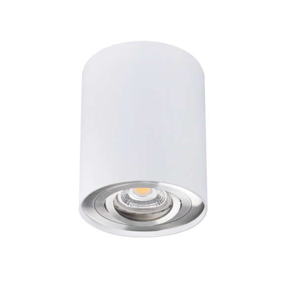 Spot okrągły biało-srebrny BORD 1xGU10x10W wym:12,5x9,5x9,5cm IP20 Kanlux 913400