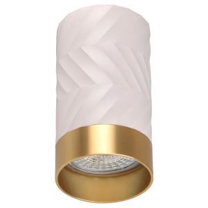 Spot okrągły biało-złoty ARRAS 1xGU10x10W wym:10×5,5×5,5cm IP20 Polux 914520