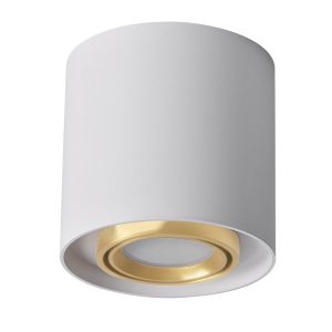 Spot okrągły biało-złoty XENO 1xGU10x10W wym:9,8x10x10cm IP20 Polux 914554