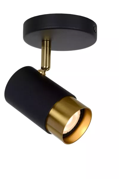 Spot okrągły czarno-złoty Floris 1xGU10x35W wym:14x10x10cm IP20 Lucide 909250