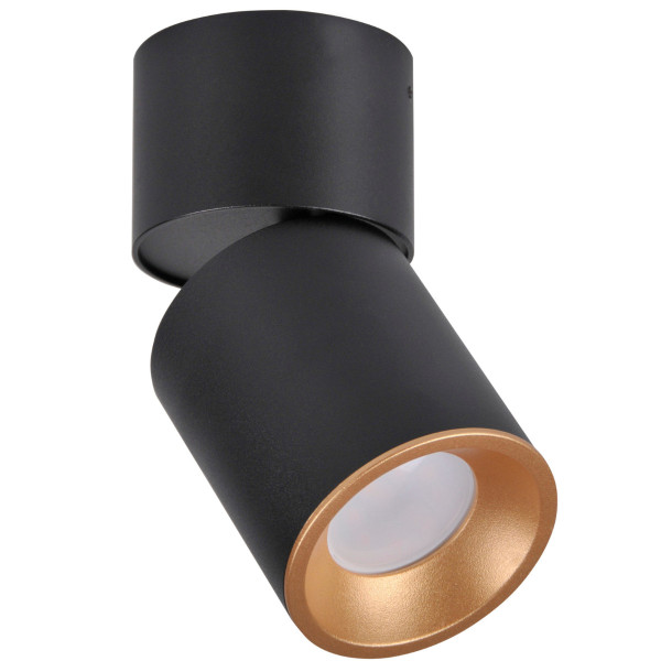 Spot okrągły czarno-złoty NIXA 1xGU10x10W wym:17x8,2x8,2cm IP20 Polux 908674