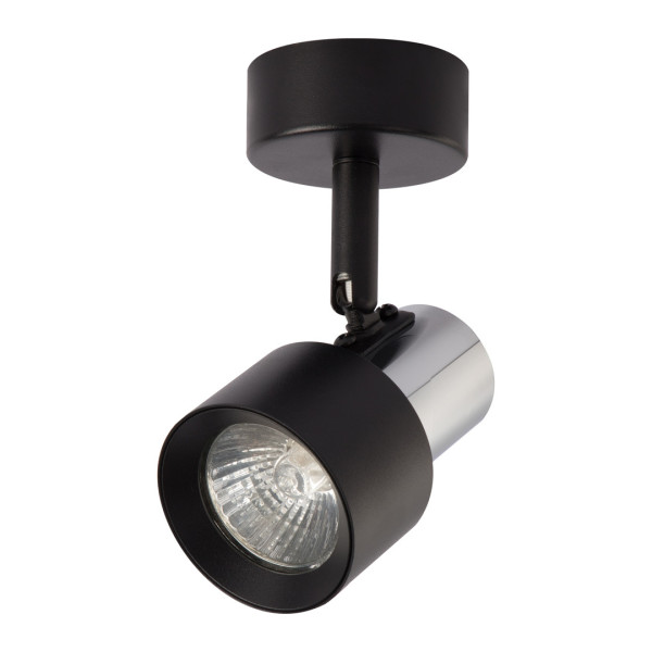 Spot okrągły czarny-chromowany Cino 1xGU10x10W wym:11,5x9x6cm IP20 Milagro 1032157