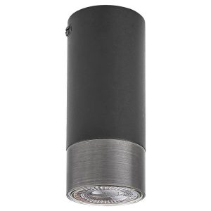 Spot okrągły czarny matowy-srebrny Zircon 1xGU10x10W IP20 Rabalux 962387