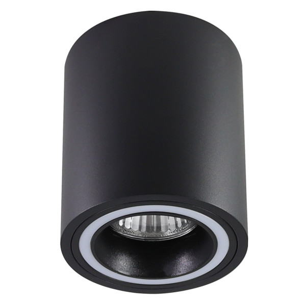 Spot okrągły czarny piaskowany FALCO 1xGU10x10W wym:10x8x8cm IP20 Polux 915055