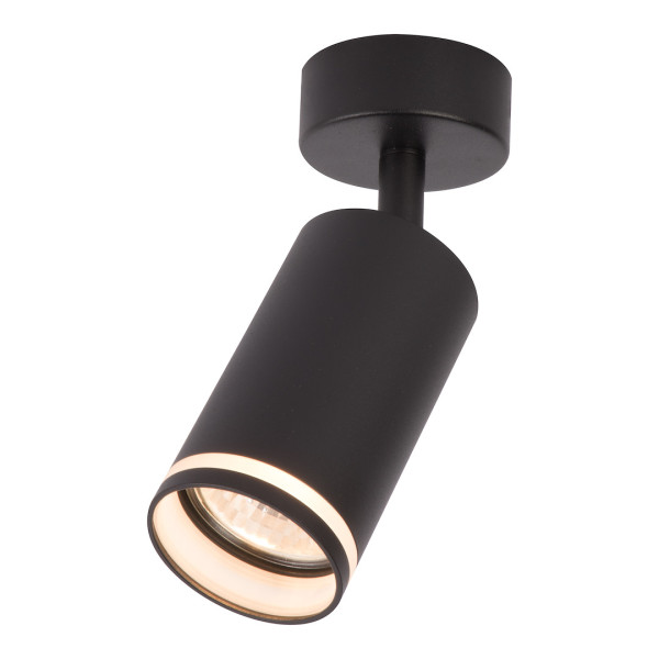 Spot okrągły czarny PIPE 1xGU10x10W wym:16,5x6x6cm IP20 Milagro 909685