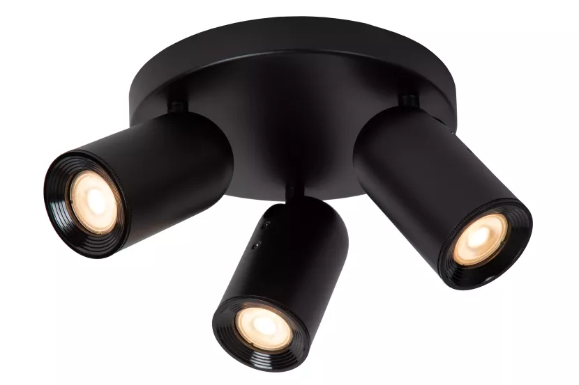 Spot okrągły czarny Punch 3xGU10x35W wym:10,5x21x21cm IP20 Lucide 909173