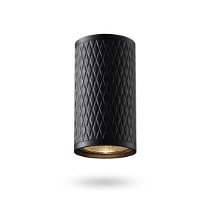 Spot okrągły czarny Talen 1xGU10x30W wym:11×5,5×5,5cm IP20 Videx 914504