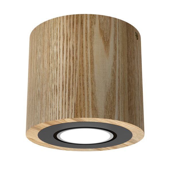 Spot okrągły jasne drewno-czarny Downlight wood 1xGU10x8W IP20 Luminex 914512