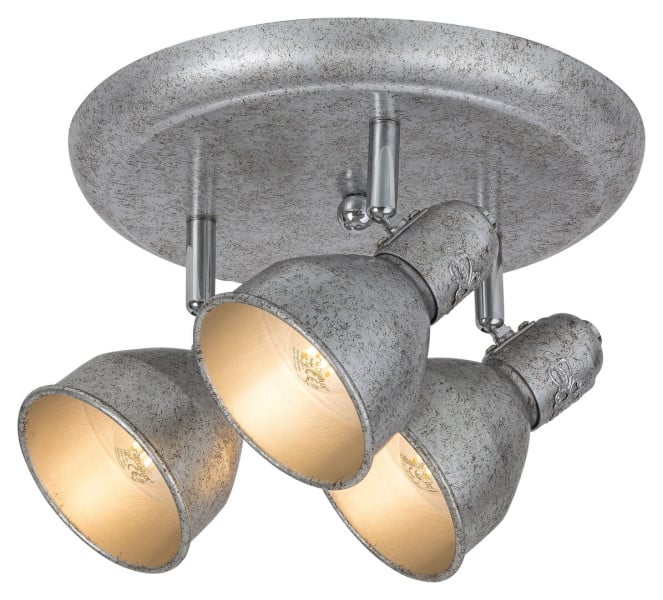 Spot okrągły srebrny antyczny Thelma 3xE14x15W wym:14x26x26cm IP20 Rabalux 908692