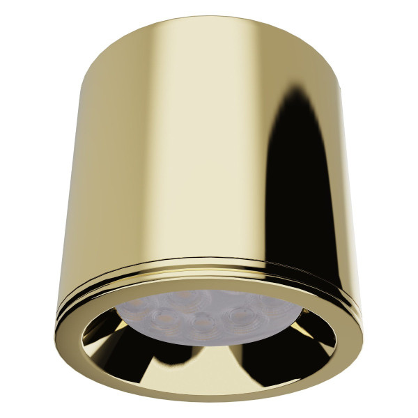 Spot okrągły szczotkowany złoty FORM 1xGU10x10W wym:8x8x8cm IP65 Maxlight 913419