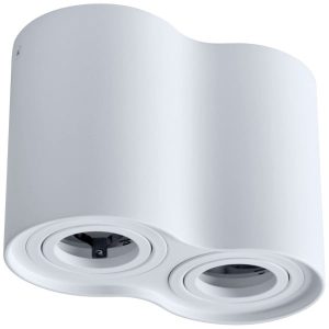 Spot owalny biały HADAR 2xGU10x10W wym:12,5x18x9,6cm IP20 Polux 914425 Spot owalny biały HADAR 2xGU10x10W wym:12,5x18x9,6cm IP20 Polux 914425