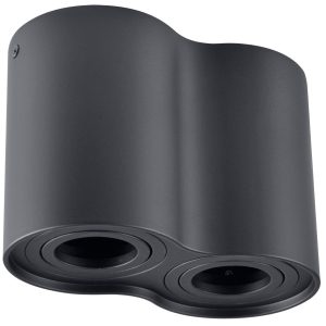 Spot owalny czarny HADAR 2xGU10x10W wym:12,5x18x9,6cm IP20 Polux 914555 Spot owalny czarny HADAR 2xGU10x10W wym:12,5x18x9,6cm IP20 Polux 914555