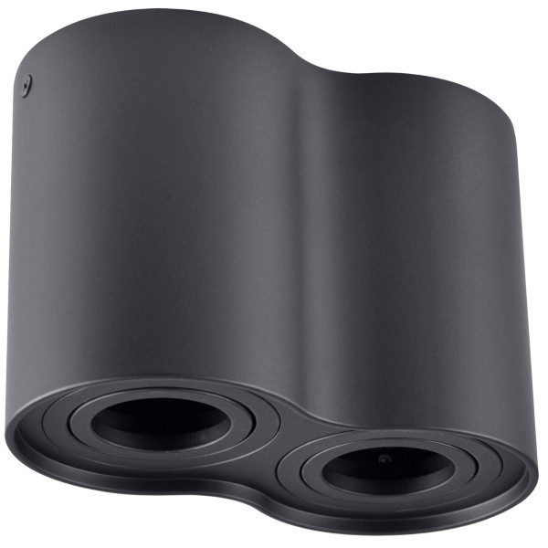 Spot owalny czarny HADAR 2xGU10x10W wym:12,5x18x9,6cm IP20 Polux 914555