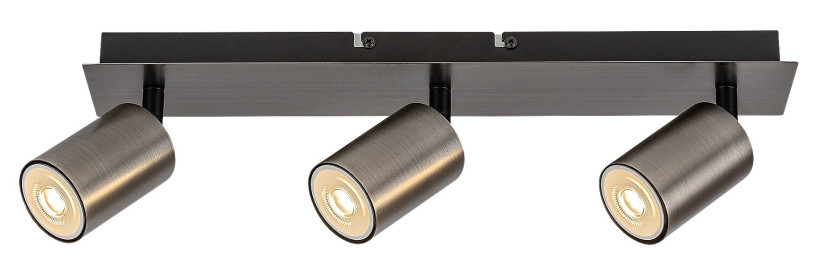 Spot prostokątny armatnia szarość GERHARD 3xGU10x15W IP20 Rabalux 908904