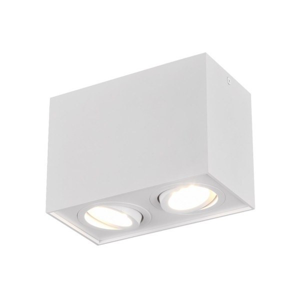 Spot prostokątny biały BISCUIT 2xGU10x35W wym:12,5x17,8x9,6cm IP20 Trio 913410