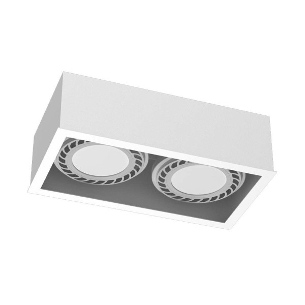 Spot prostokątny biały CAGE 2xGU10x18W wym:8,5x25,5x13,5cm IP20 Brosline 915082