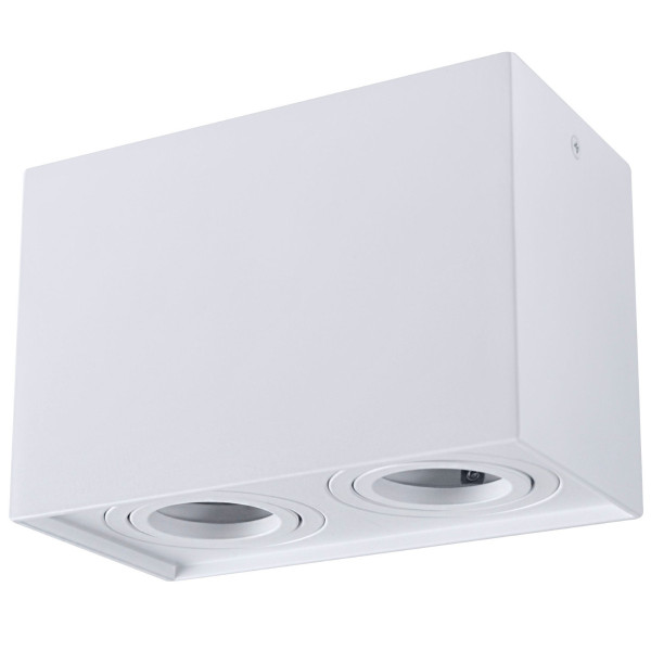 Spot prostokątny biały HADAR 2xGU10x10W wym:12,5x18x9,6cm IP20 Polux 914412