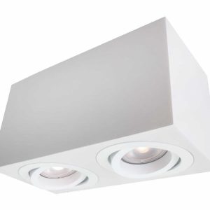 Spot prostokątny biały Lyon 2xGU10x50W wym:9,5x18x9cm IP20 Light Prestige 913889 Spot prostokątny biały Lyon 2xGU10x50W wym:9,5x18x9cm IP20 Light Prestige 913889
