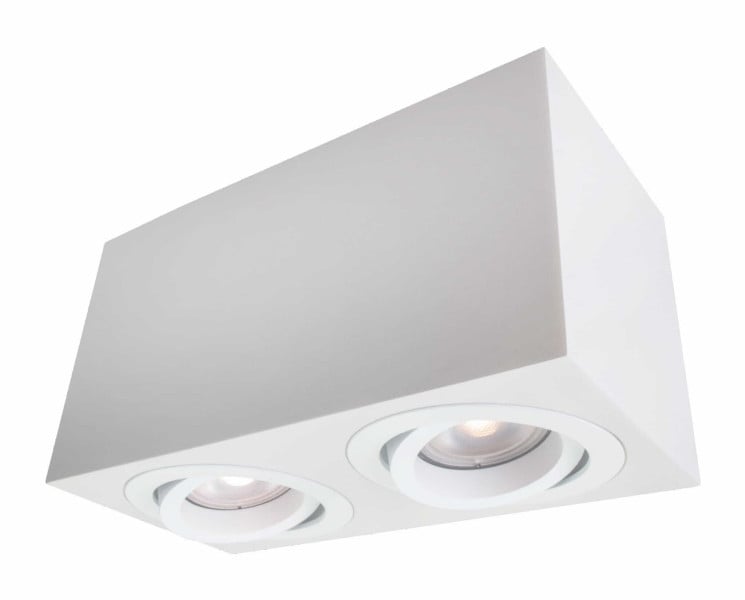 Spot prostokątny biały Lyon 2xGU10x50W wym:9,5x18x9cm IP20 Light Prestige 913889