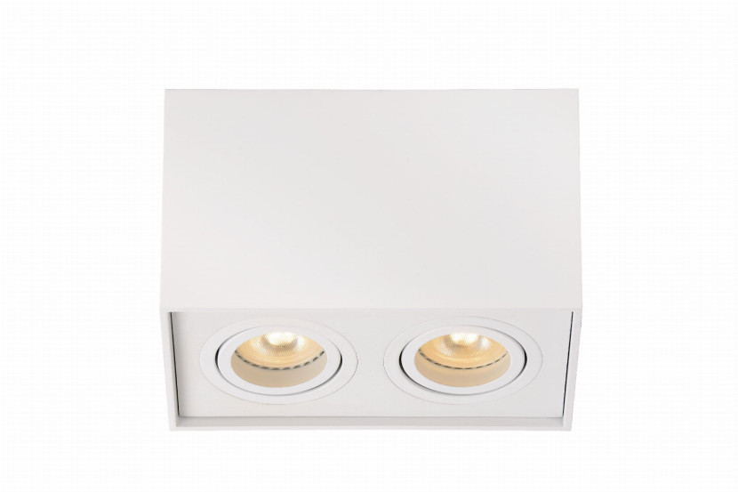 Spot prostokątny biały TUBE 2xGU10x42W wym:12,5x18,5x9,6cm IP20 Lucide 915285