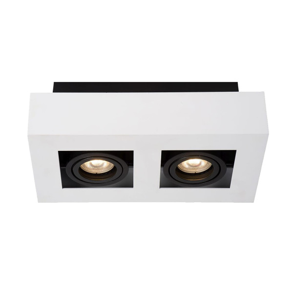 Spot prostokątny czarno-biały CASEMIRO 2xGU10x50W IP20 Italux 915126