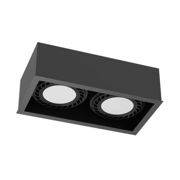 Spot prostokątny czarny CAGE 2xGU10x18W wym:8,5x25,5x13,5cm IP20 Brosline 915109