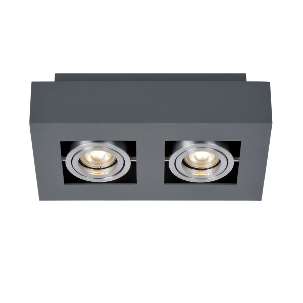 Spot prostokątny czarny-chromowany CASEMIRO 2xGU10x50W IP20 Italux 915160